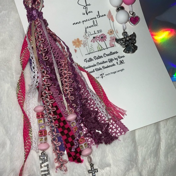FAITH SISTER CREATIONS HANDMADE TASSEL BIBLE BOOKMARKS UP TO 7” PAGE LENGTH - Picture 5 of 12